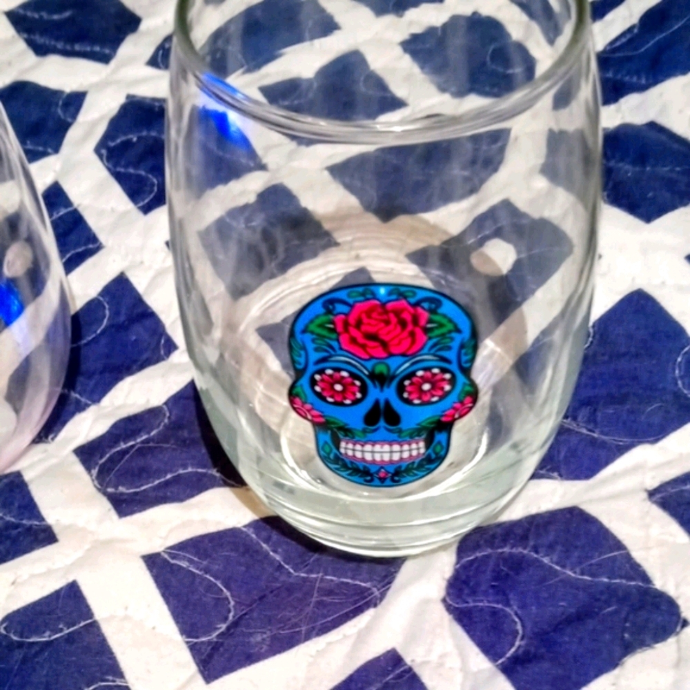 Different New Sugar Skull Glasses.
